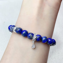 Load image into Gallery viewer, 8mm Lapis Lazuli With Irregular Clear Quartz Beads Blue Crystal Bracelet For Women Fashion Jewelry