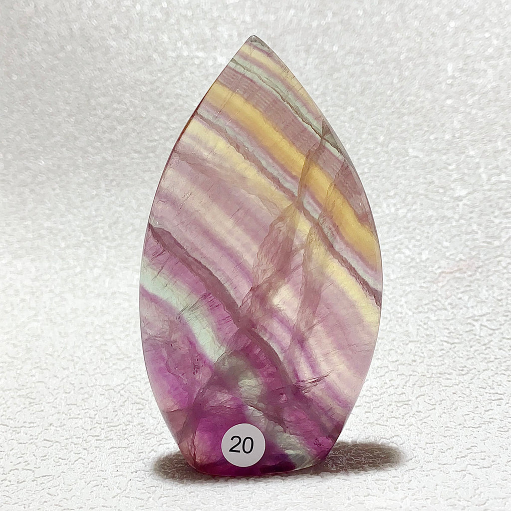 Natural Rainbow Fluorite Crystal Flame Water Drop