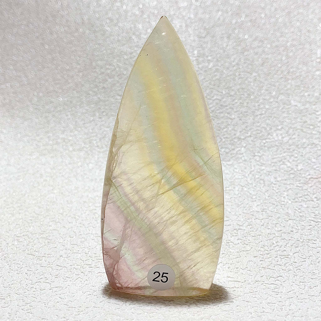 Natural Rainbow Fluorite Crystal Flame Water Drop