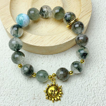 Load image into Gallery viewer, 11mm Garden Quartz With Larimar Stone Beaded Strand Bracelets For Women Jewelry