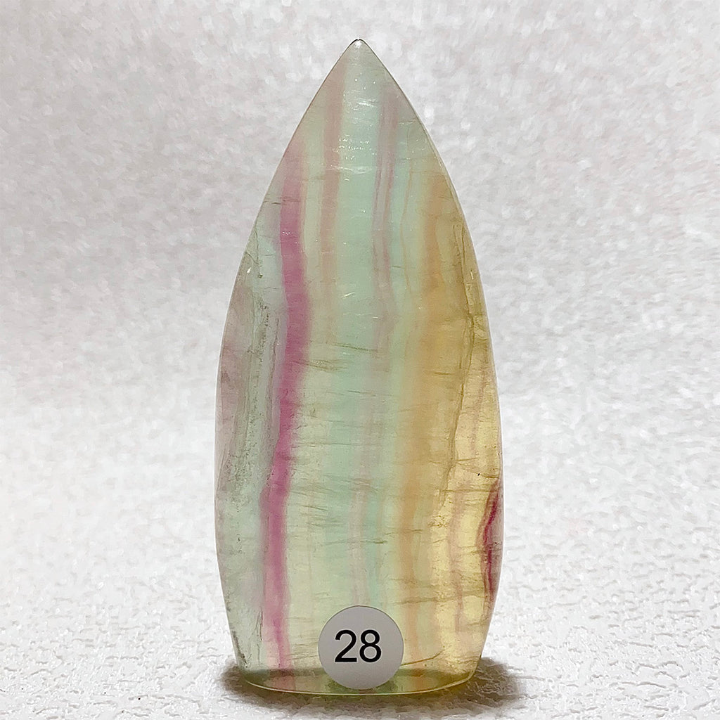 Natural Rainbow Fluorite Crystal Flame Water Drop