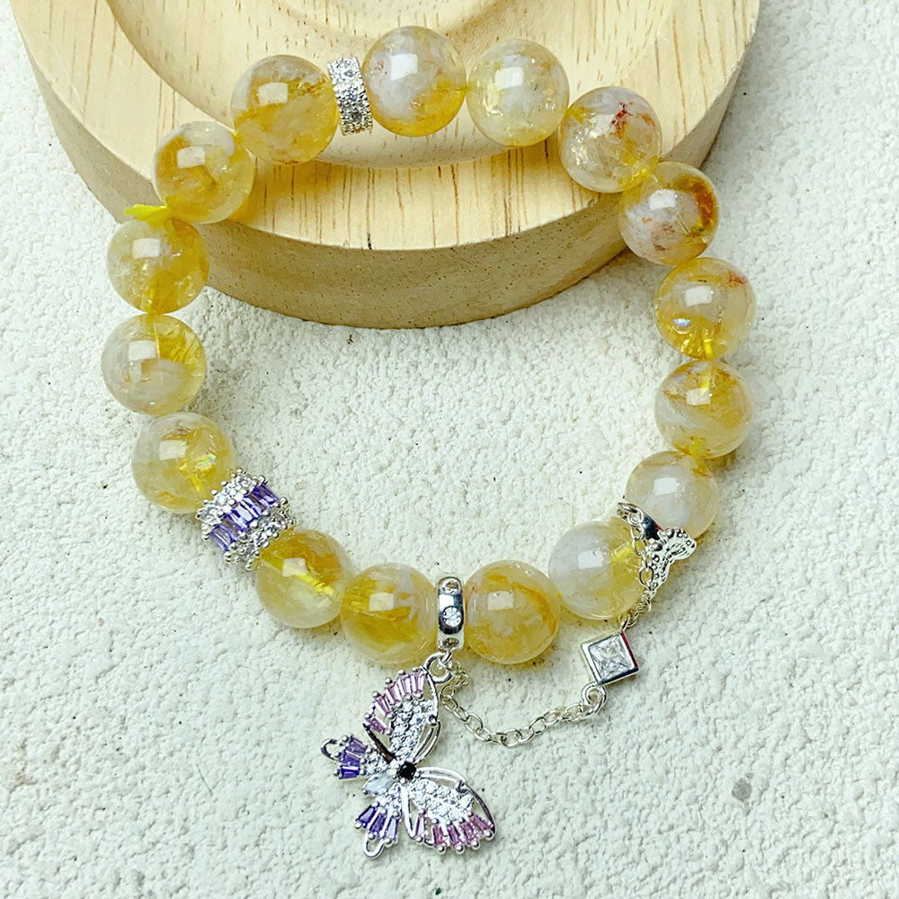 11mm Cloud Citrine Energy Beads Bracelets For Women Energy Healing Jewelry