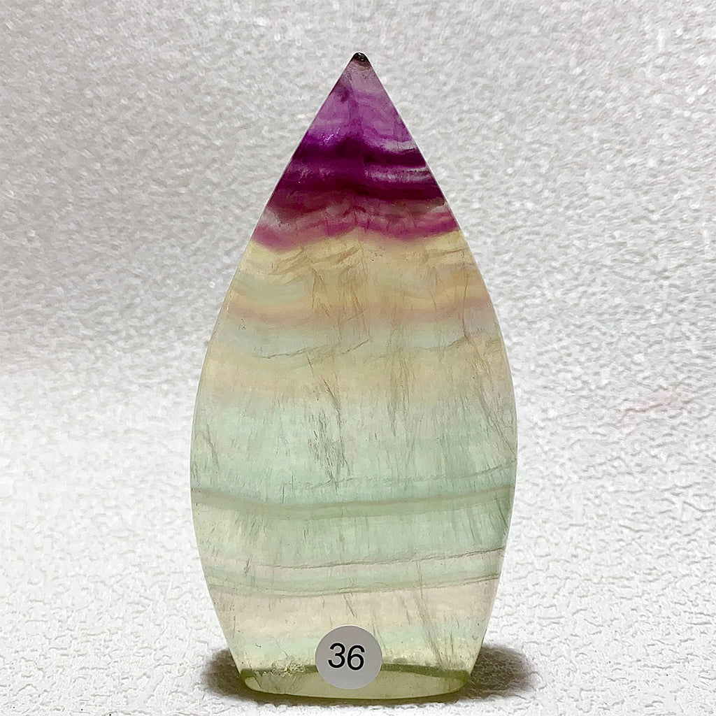 Natural Rainbow Fluorite Crystal Flame Water Drop