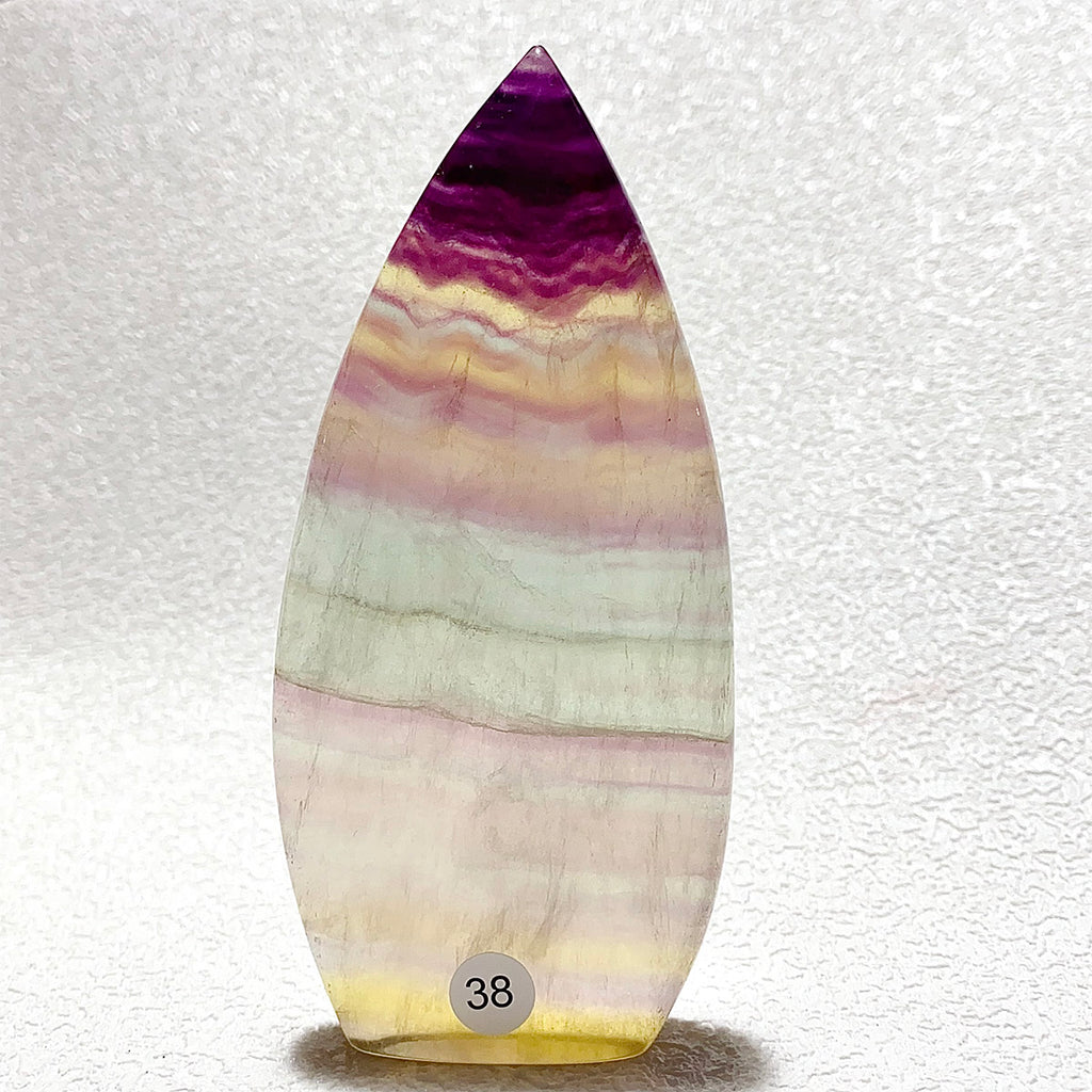 Natural Rainbow Fluorite Crystal Flame Water Drop