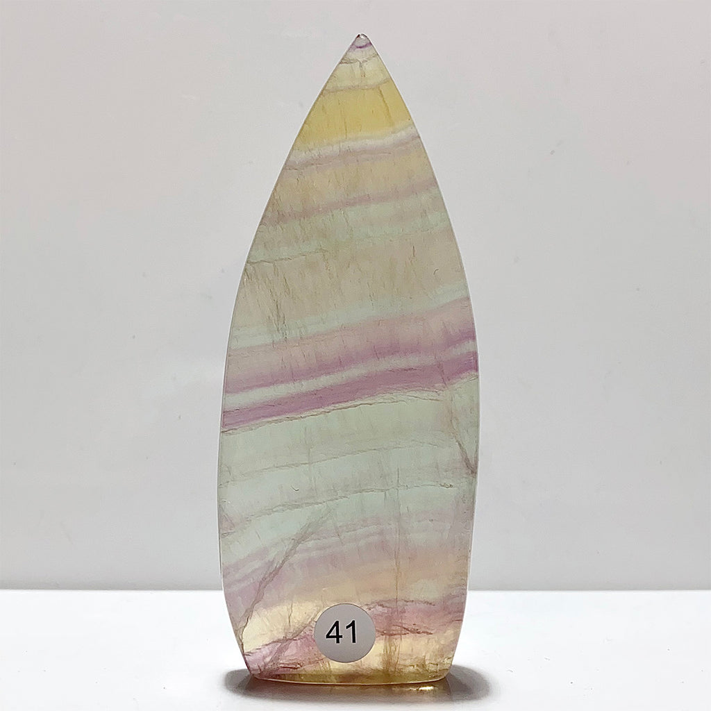 Natural Rainbow Fluorite Crystal Flame Water Drop