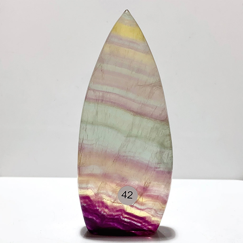 Natural Rainbow Fluorite Crystal Flame Water Drop