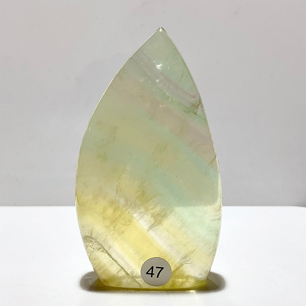 Natural Rainbow Fluorite Crystal Flame Water Drop