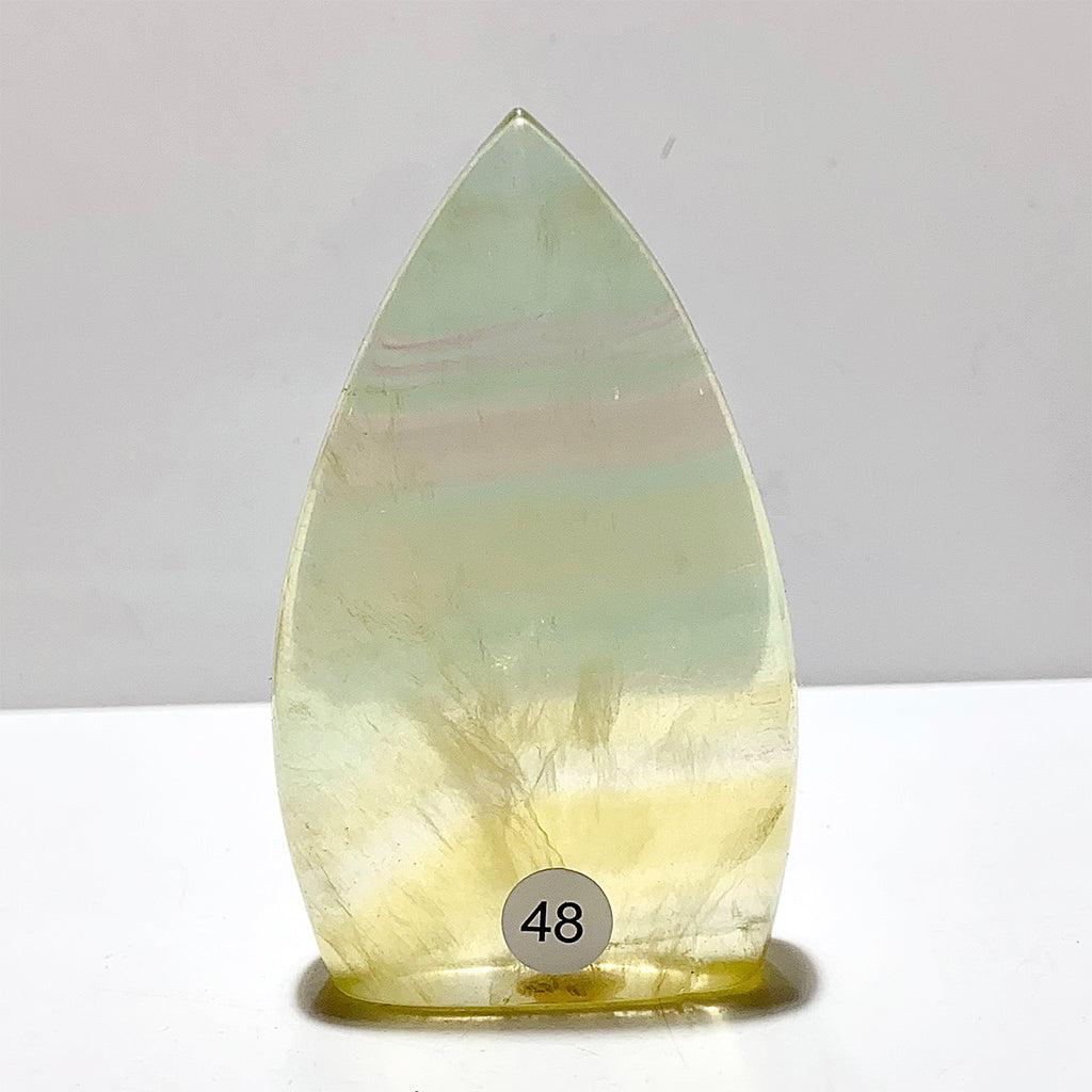 Natural Rainbow Fluorite Crystal Flame Water Drop