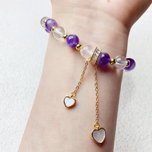 Load image into Gallery viewer, 8MM Amethyst And Clear Quartz Bracelet For Women Girls Fashion Jewelry Gifts