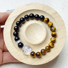 Load image into Gallery viewer, 8mm Obsidain And Yellow Tiger Eye Bracelet Stimulate Enthusiasm Health Care Jewelry