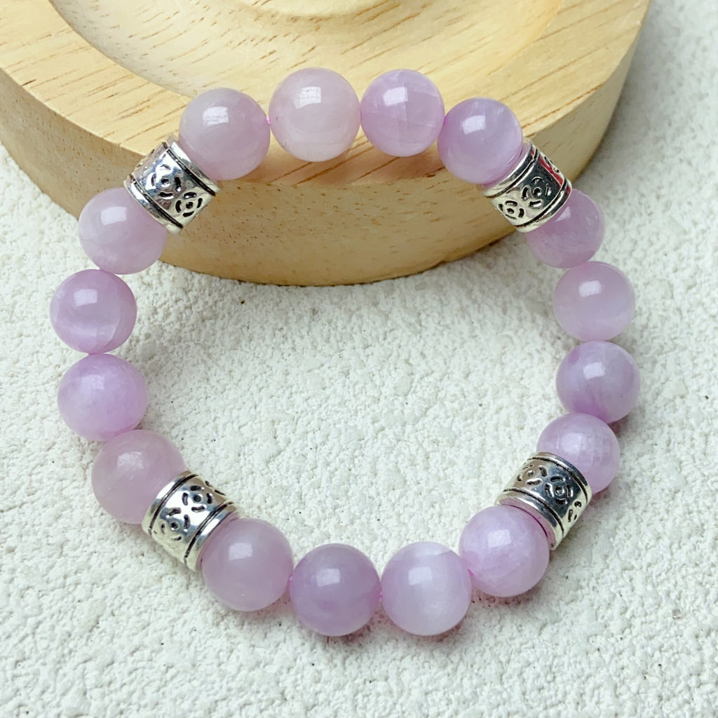 9mm Kunzite Bracelets Reiki Crystal Healing Gemstone Girl Party Wedding Jewelry Gifts