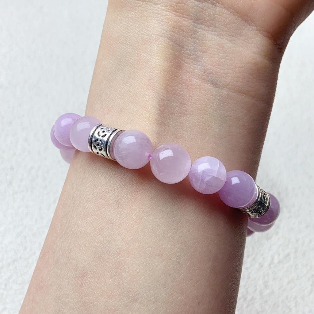 9mm Kunzite Bracelets Reiki Crystal Healing Gemstone Girl Party Wedding Jewelry Gifts