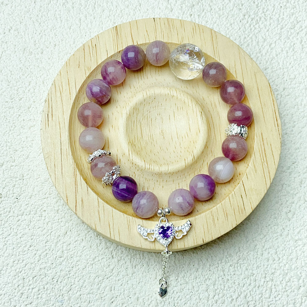 9mm Silk Fluorite Bracelet Reiki crystal Healing Stone Jewelry Gift For Lady