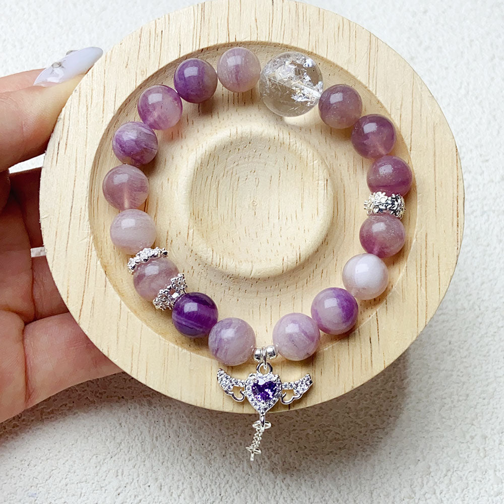 9mm Silk Fluorite Bracelet Reiki crystal Healing Stone Jewelry Gift For Lady