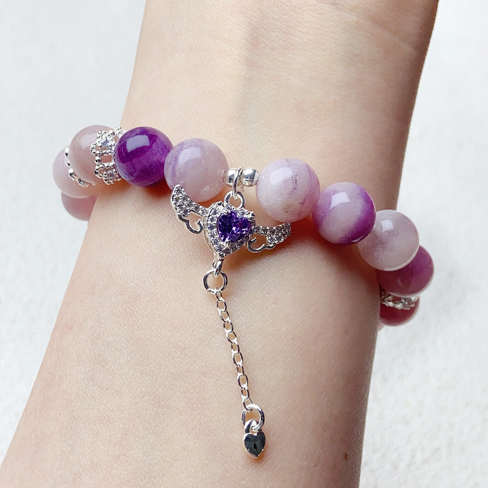 9mm Silk Fluorite Bracelet Reiki crystal Healing Stone Jewelry Gift For Lady