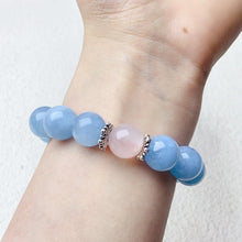 Load image into Gallery viewer, 12mm Aquamari Bracelet Single Crystal Elastic Romantic Crystal Yoga Blue Bracelet Woman Jewelry