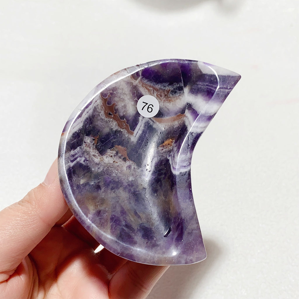 Dream Amethyst Moon-shaped Crystal Bowl