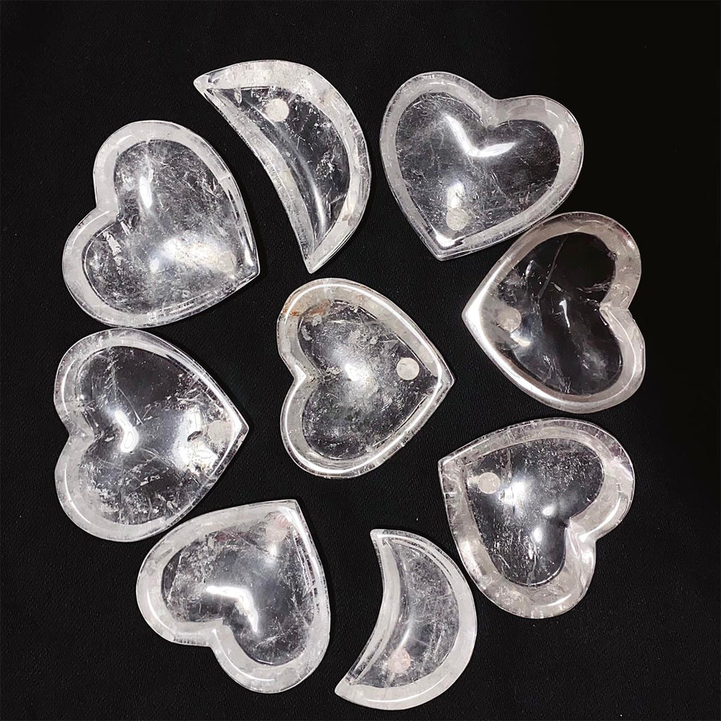 Clear Quartz Crystal Heart Bowl