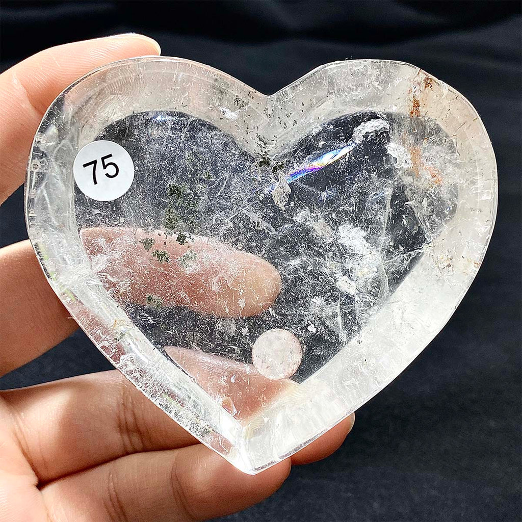 Clear Quartz Crystal Heart Bowl