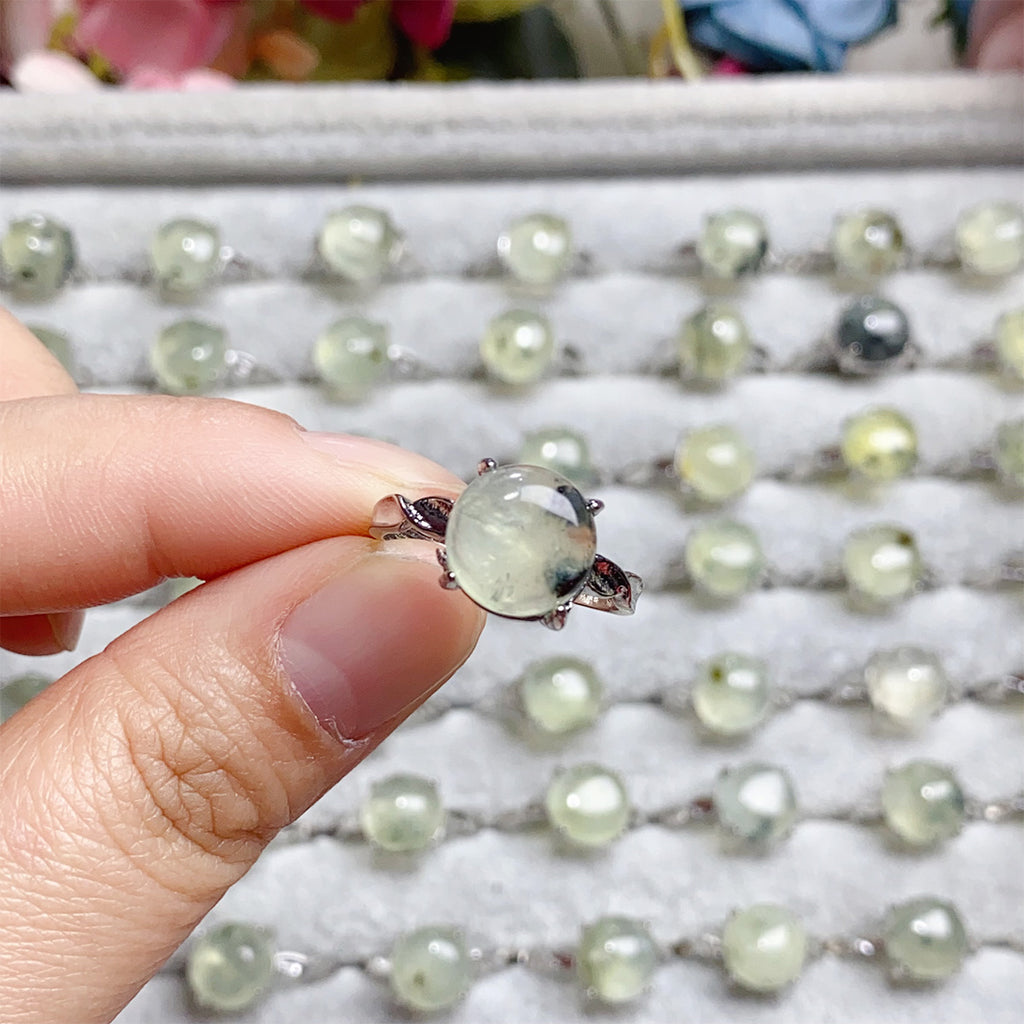 Crystal Prehnite  Adjustable Rings $10/3PCS