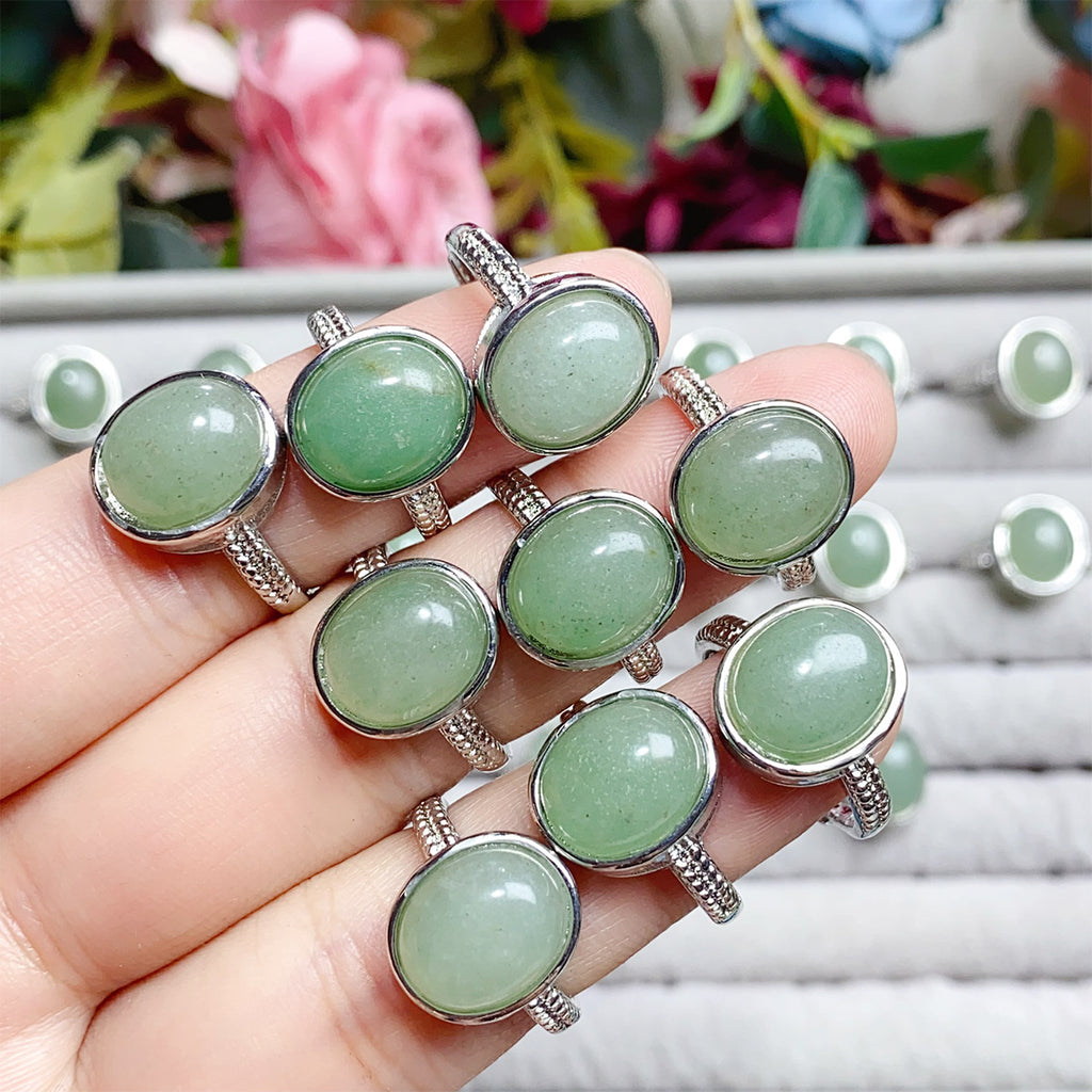 Green Aventurine Crystal Adjustable Rings $10/3PCS