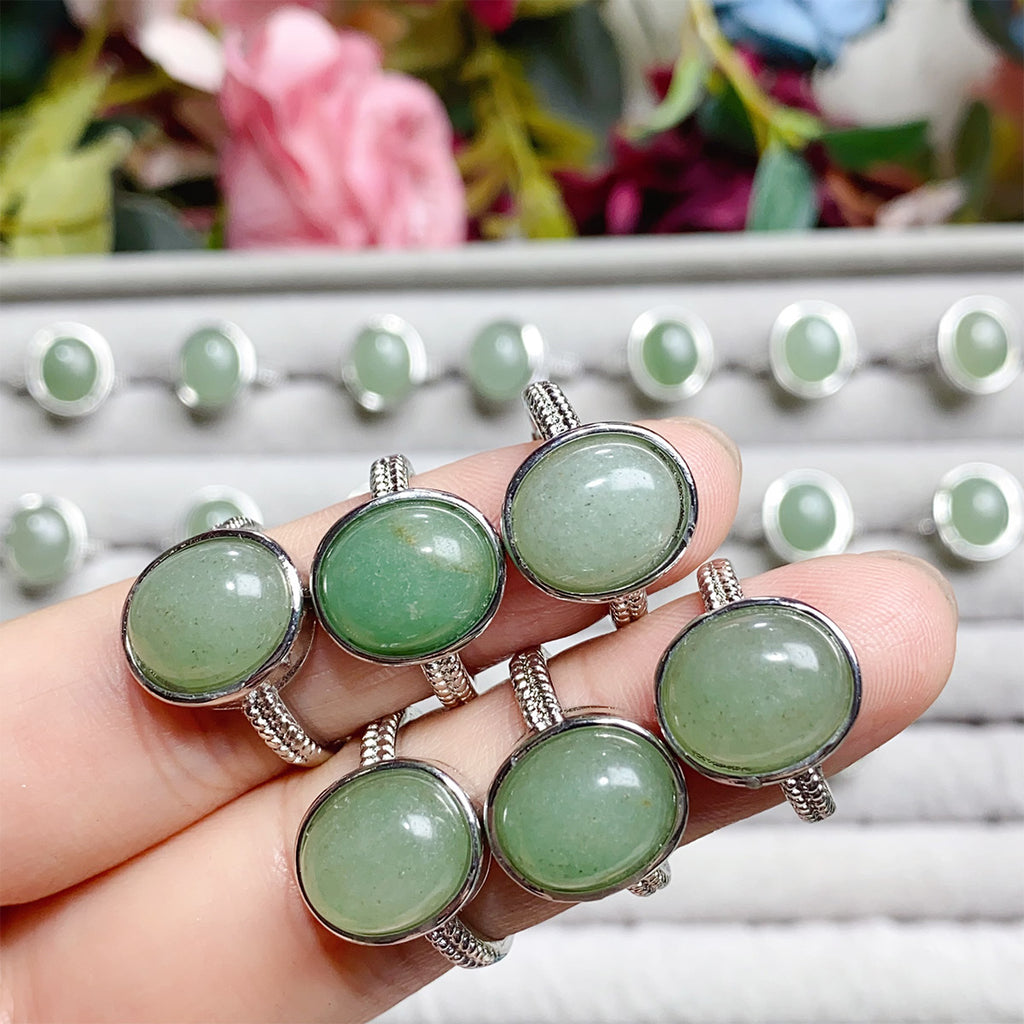 Green Aventurine Crystal Adjustable Rings $10/3PCS