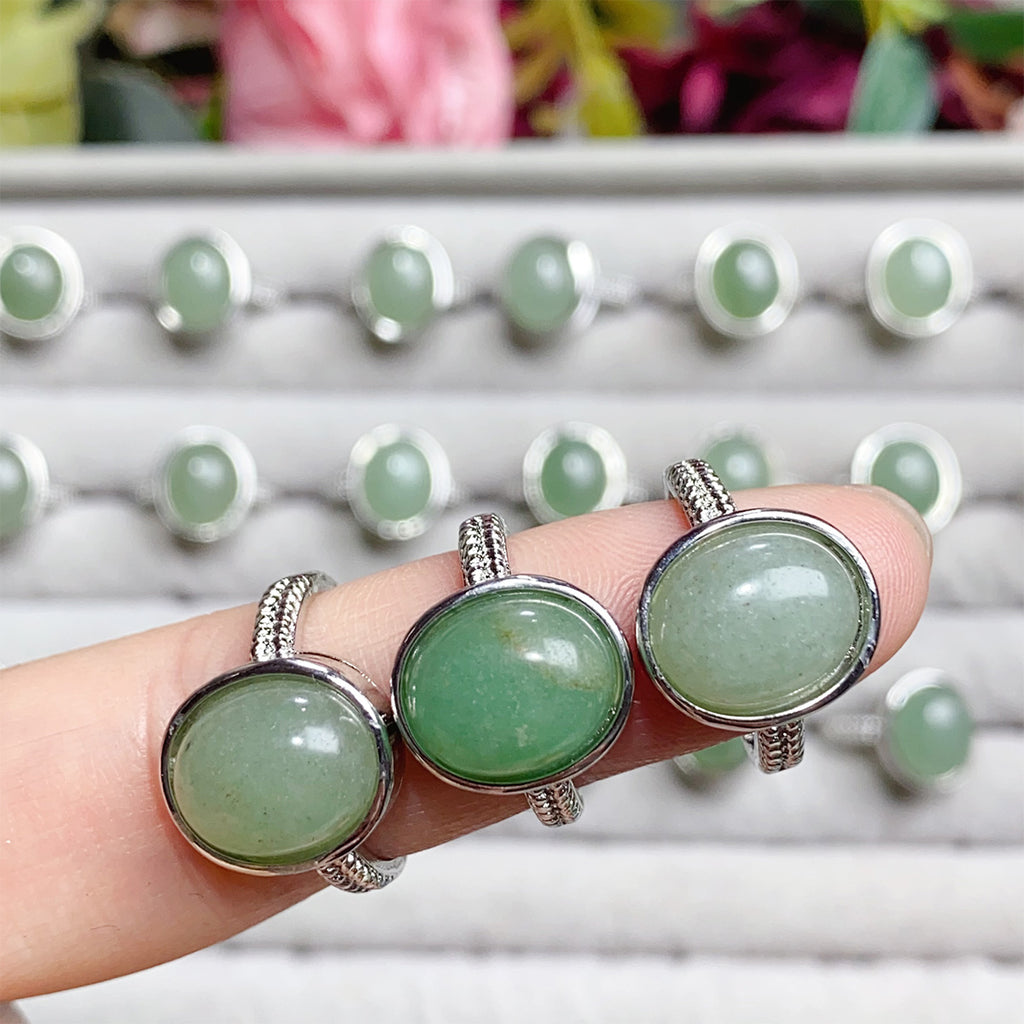 Green Aventurine Crystal Adjustable Rings $10/3PCS