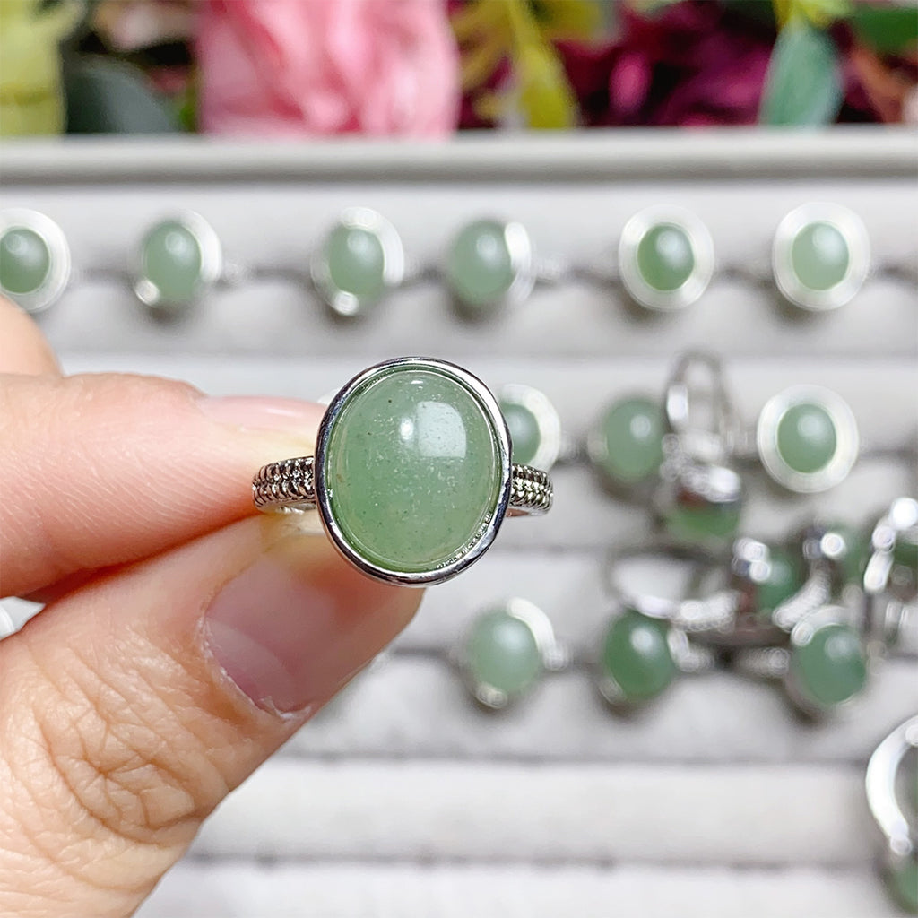 Green Aventurine Crystal Adjustable Rings $10/3PCS