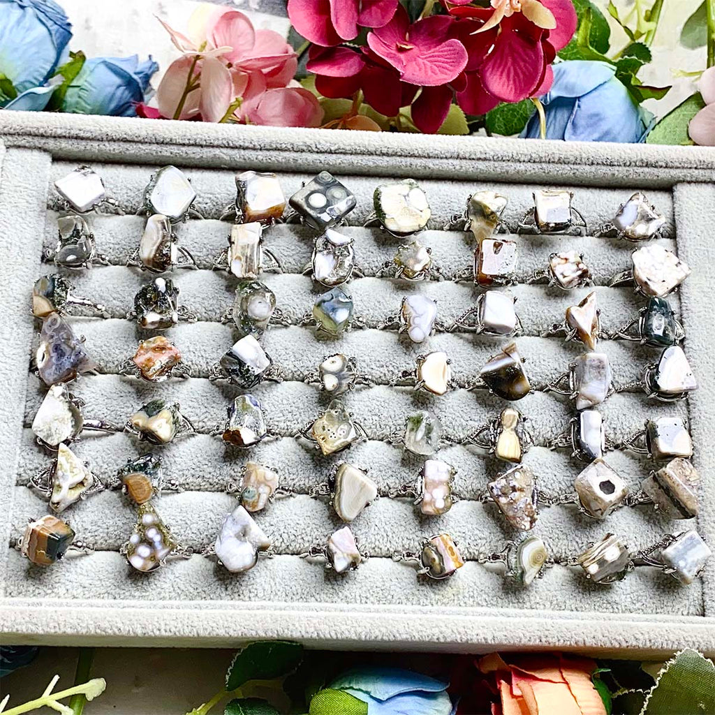 Ocean Jasper Crystal Adjustable Rings $20/10PCS