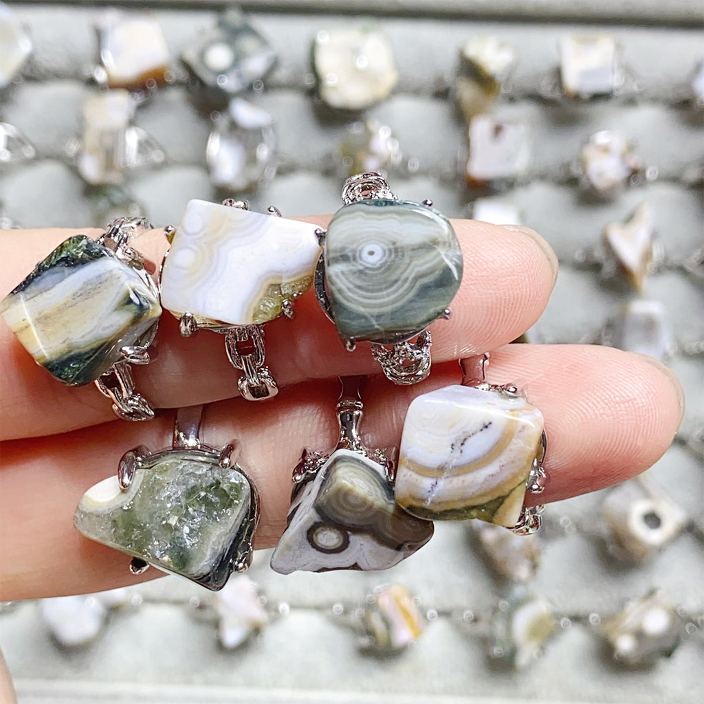 Ocean Jasper Crystal Adjustable Rings $20/10PCS