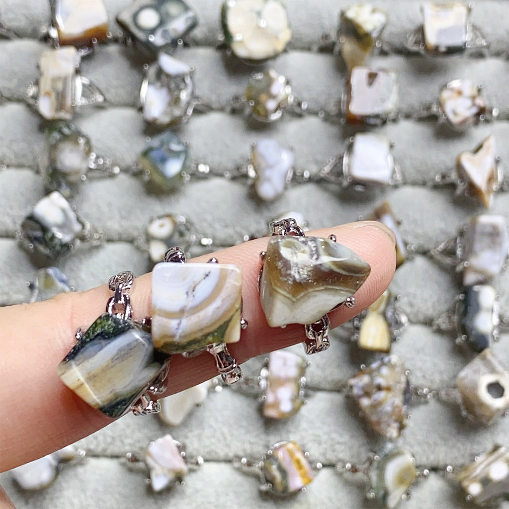 Ocean Jasper Crystal Adjustable Rings $20/10PCS