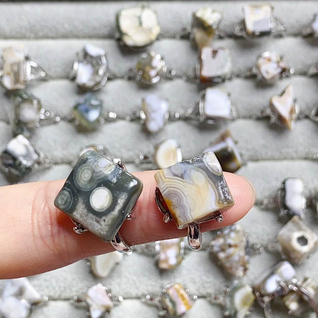 Ocean Jasper Crystal Adjustable Rings $20/10PCS