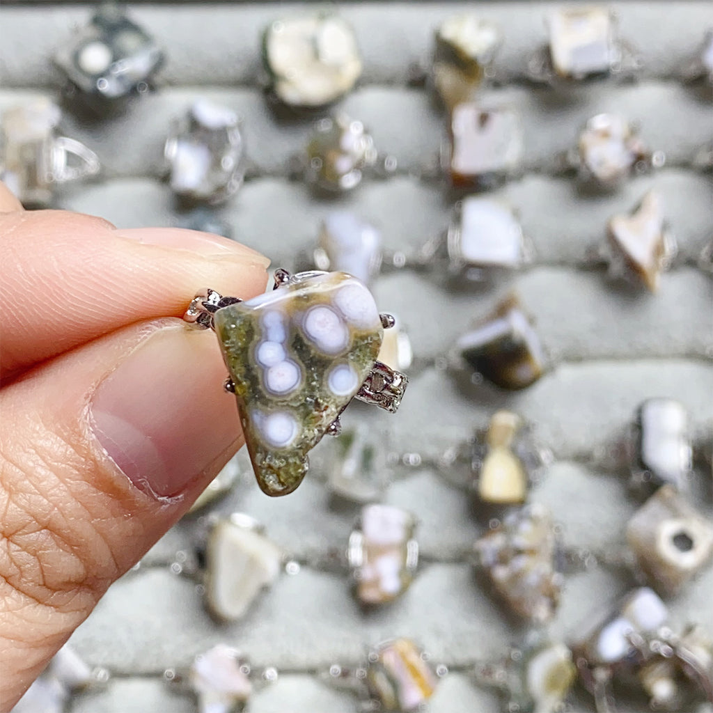 Ocean Jasper Crystal Adjustable Rings $20/10PCS