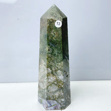 Load image into Gallery viewer, Moss Agate Crystal Tower Stone Meditation Spiritual Healing Crystals Feng Shui Room Decortion