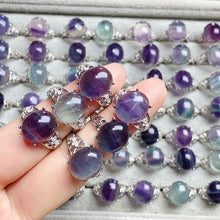 Load image into Gallery viewer, Fluorite  Crystal Adjustable Rings $10/3PCS