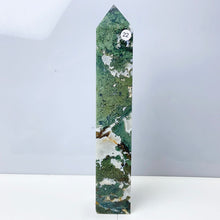 Load image into Gallery viewer, Moss Agate Crystal Tower Stone Meditation Spiritual Healing Crystals Feng Shui Room Decortion