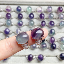 Load image into Gallery viewer, Fluorite  Crystal Adjustable Rings $10/3PCS