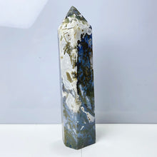 Load image into Gallery viewer, Moss Agate Crystal Tower Stone Meditation Spiritual Healing Crystals Feng Shui Room Decortion