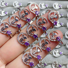 Load image into Gallery viewer, Amethyst Crystal Adjustable Rings $10/3PCS