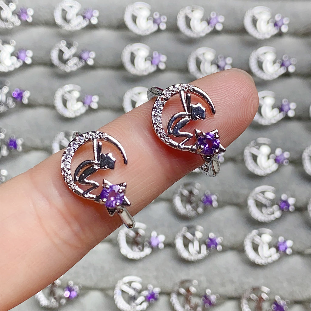 Amethyst Crystal Adjustable Rings $10/3PCS