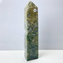 Load image into Gallery viewer, Moss Agate Crystal Tower Stone Meditation Spiritual Healing Crystals Feng Shui Room Decortion