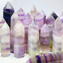 Load image into Gallery viewer, Silk Fluorite Tower Reiki Crystal Healing Energy Gemstone Quartz Home Ornaments