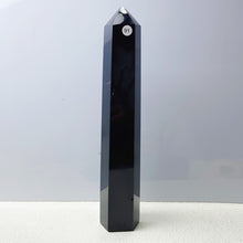 Load image into Gallery viewer, Black Obsidian Tower Chakra Yoga Healing Crystal Wand Column Mineral Stone Home Decoration