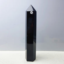 Load image into Gallery viewer, Black Obsidian Tower Chakra Yoga Healing Crystal Wand Column Mineral Stone Home Decoration