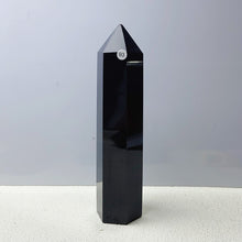 Load image into Gallery viewer, Black Obsidian Tower Chakra Yoga Healing Crystal Wand Column Mineral Stone Home Decoration