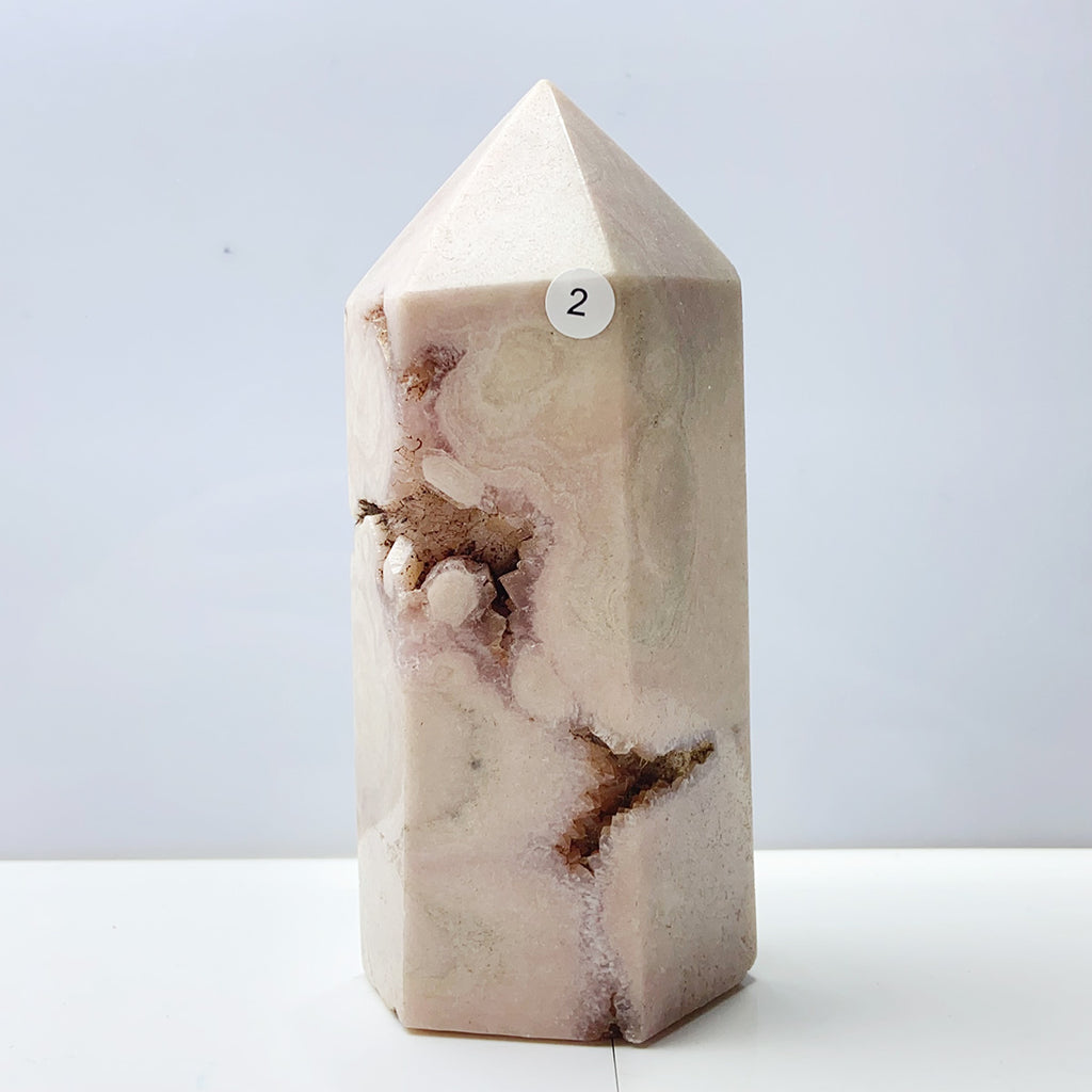 Pink Amethyst Tower Reiki Crystal Healing Stone Feng Shui Fashion Home Ornament