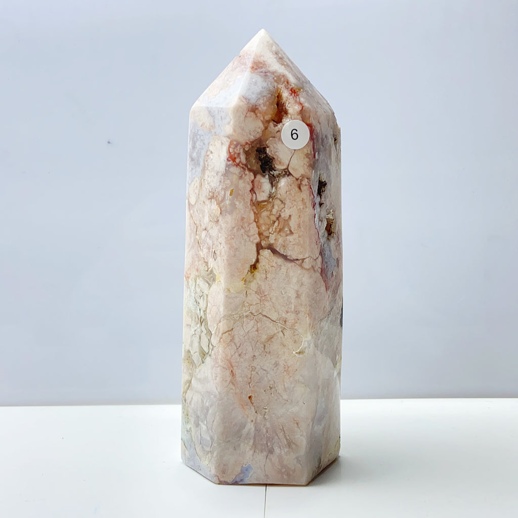 Pink Amethyst Tower Reiki Crystal Healing Stone Feng Shui Fashion Home Ornament