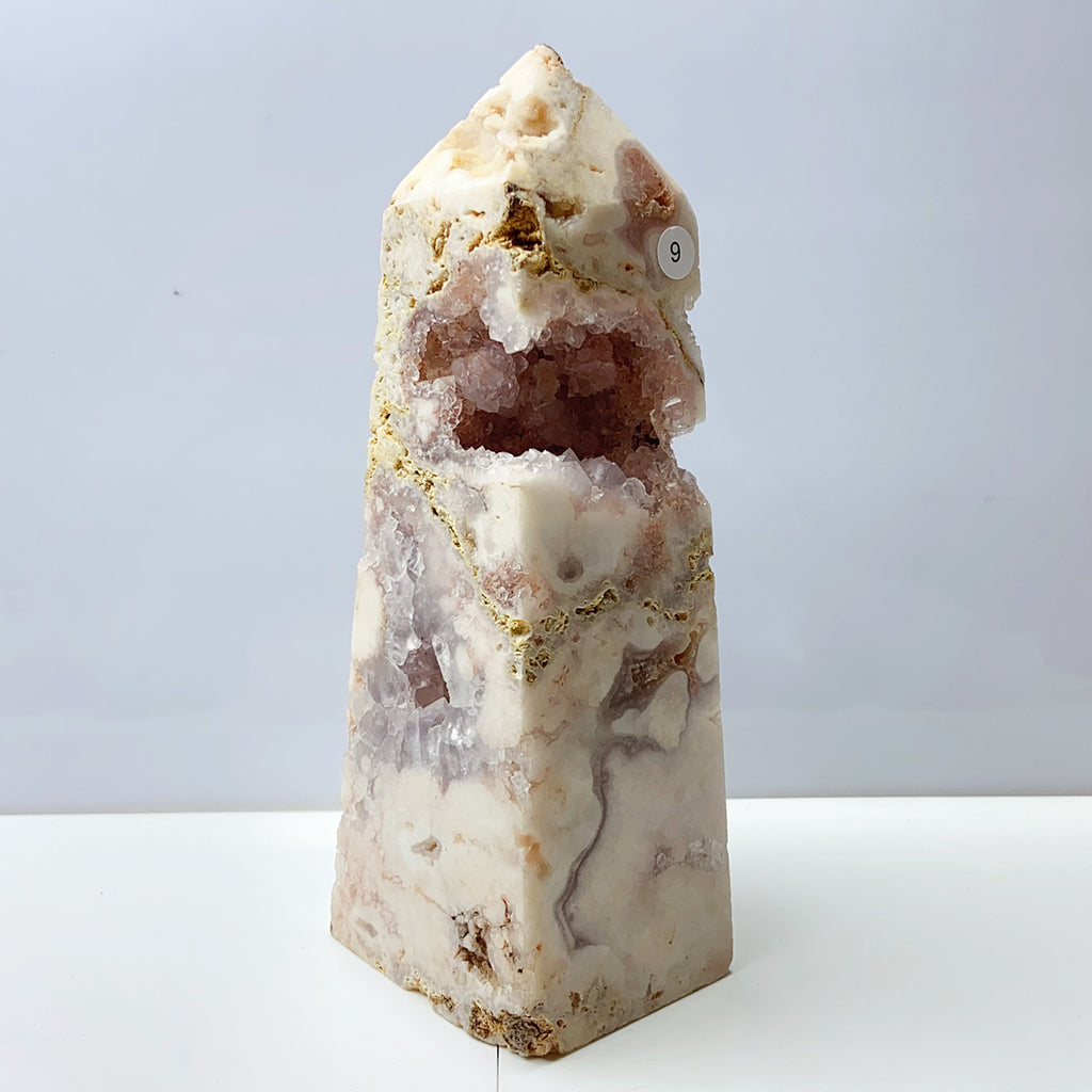 Pink Amethyst Tower Reiki Crystal Healing Stone Feng Shui Fashion Home Ornament