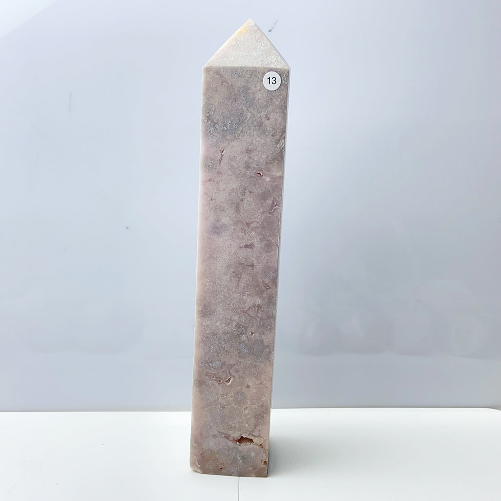 Pink Amethyst Tower Reiki Crystal Healing Stone Feng Shui Fashion Home Ornament