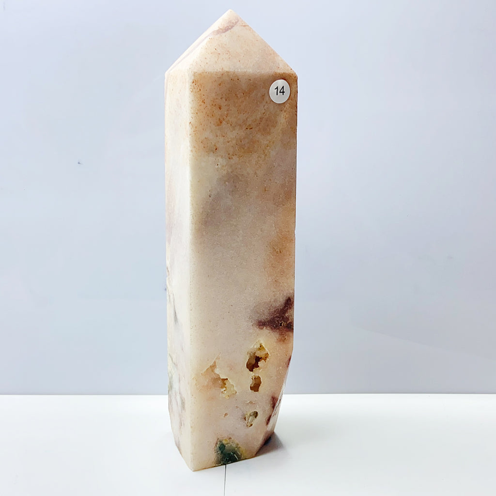 Pink Amethyst Tower Reiki Crystal Healing Stone Feng Shui Fashion Home Ornament